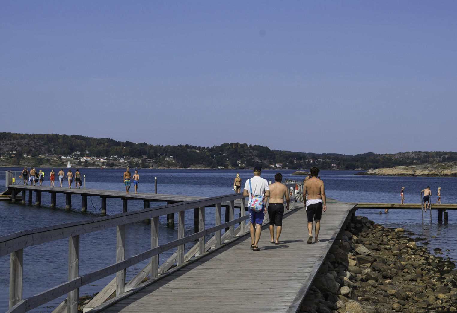 Bild från Getskärs badplats på sommaren.